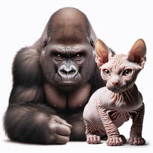 Cute Hybrid Creature: Gorilla-Cat Offspring