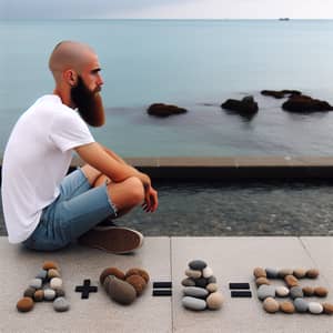 Bald Bearded Boy by the Sea | A+N=Love Equation