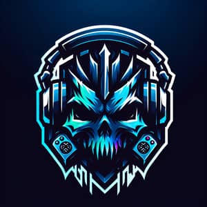 Brutal Gaming Logo: Neon Blue & Black Design