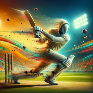 Skilled Cricket Player in Action | Thrilling Sports Photography