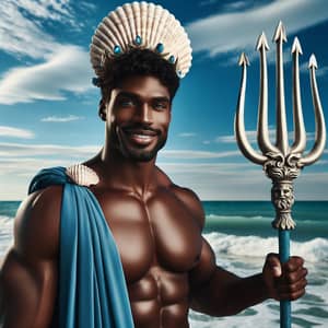 Poseidon, God of the Sea: Majestic Seashell Crown & Trident