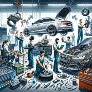 Diverse Automobile Maintenance Technicians | Car Service Center