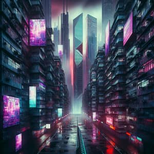 Apocalyptic Cyberpunk Cityscape: Urban Dystopia Vision