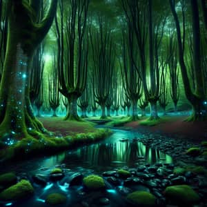 Whispering Woods Fantasy - A Serene and Mystical Woodland Scene