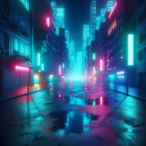 Ethereal Neon Nights: Enigmatic Cityscape