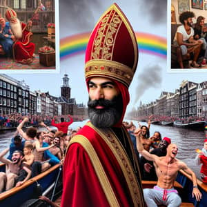 Multicultural Celebrations on Gay Parade Boat in Amsterdam