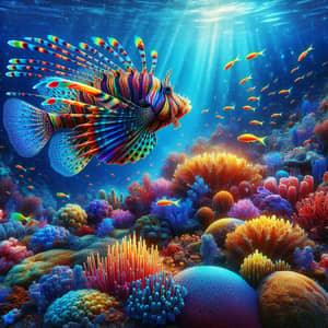 Vibrant Marine Life: Majestic Fish and Colorful Coral Reef
