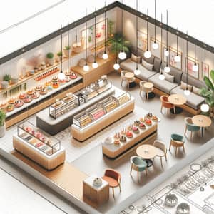 Spacious & Instagramable Dessert Shop Floor Plan in Korea