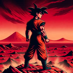 Goku on Mars: Solitude and Determination | Illustration