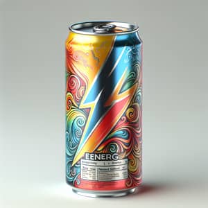 Vibrant Energy Drink Can with Lightning Patterns - Buy Now
