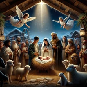 Diverse Nativity Scene with Baby Jesus - Christmas Home Decor