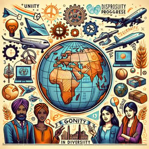 Globalization Poster: Unity in Diversity - Vibrant Design