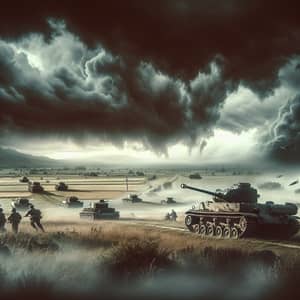 Intense World War II Tank Battle Scene - Pivotal Moment Depicted