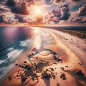 Drone Captures Serene UK Beach Scene