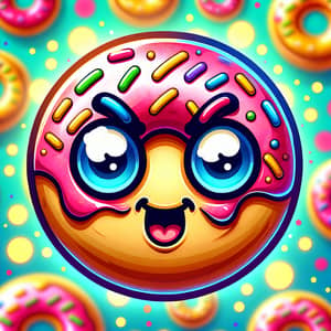 Colorful Playful Donut Cartoon Illustration