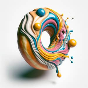 Surrealistic Donut Sculpture with Distorted Proportions | Modern Art
