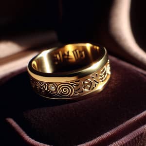 Anime Naruto Inspired Gold Ring | Uzumaki Clan Symbol Engravings