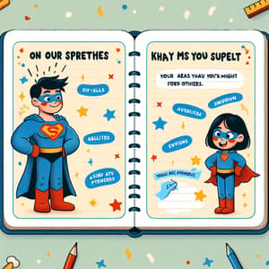 Positive Superhero Journal Page Celebrating Child's Strengths