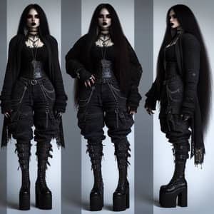 6`3 Goth Style Woman with Unique Fashion Sense
