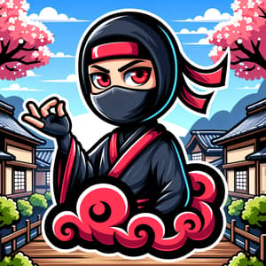 Itachi Uchiha Ninja Mascot Pose | Japanese Village Illustration