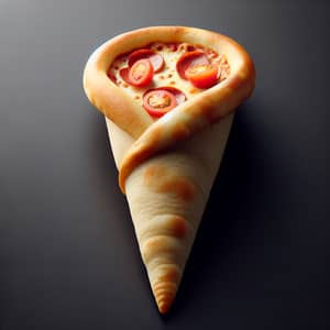 Cone-Shaped Pizza with Cheese and Pepperoni