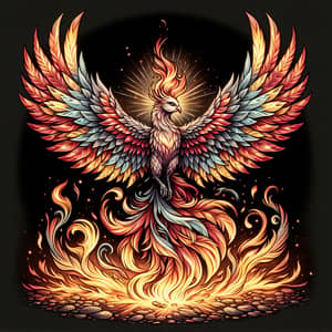 Feminine Phoenix Rising Tattoo Design - Symbol of Resilience & Rebirth