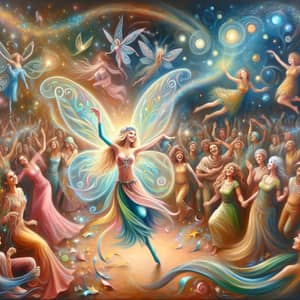 Enchanting Magical Fairy Oil Painting with Diverse Skin Tone