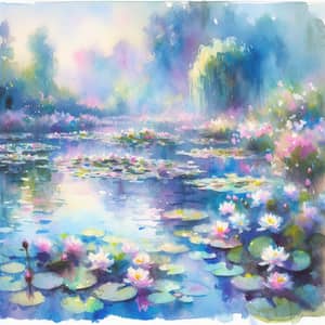 Dreamy Aquarelle Painting in Monet's Style
