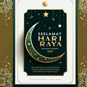 Elegant Hari Raya Greeting Post with Islamic Motifs