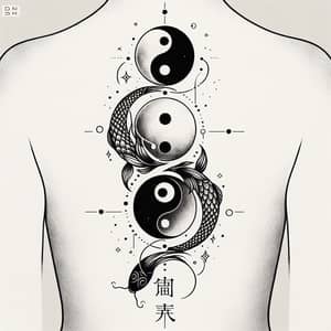 Minimalistic Moon Phases Spine Tattoo Design