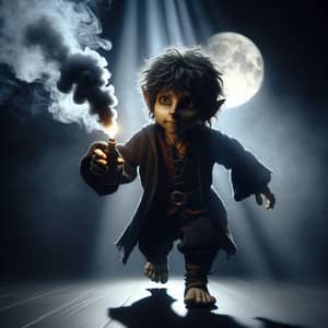 Halfling Thief in the Night with Smoke Bomb - Fantasy Art