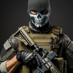 Action Video Game Character with Tactical Gear