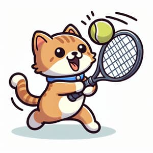 Animated Cartoon Cat Playing Tennis | Fun Tennis Game