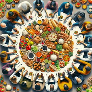 Global Food Diversity at Communal Table - Logo Design