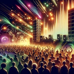 Energizing Bass Music Festival | Engaging Crowd, Colorful Lights