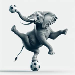 Impressive Elephant Balancing Act on Soccer Ball
