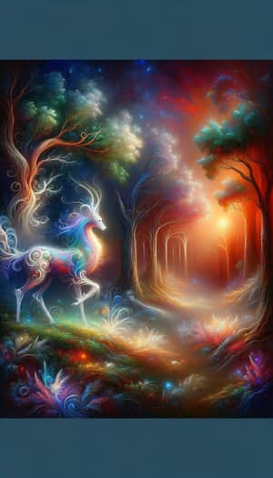 Mystical Forest at Dusk: Expressive & Magical | Fantasy Painting