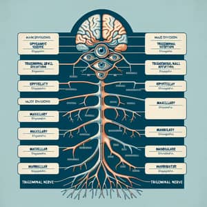Trigeminal Nerve Divisions and Subdivisions Diagram