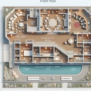 First Floor Plan for Winter Polaris Hotel - Elegant & Functional Design