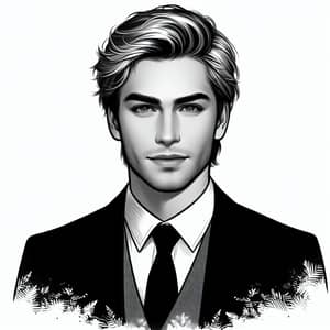 Handsome Man with Sharp Features - Trendy Medium Blond Hair