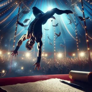 Enigmatic Acrobat's Breathtaking Circus Performance