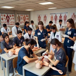 Nursing Class in Mexico | Diverse Students Learning Human Anatomy