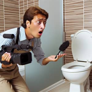 Humorous Cameraman in Bathroom | Internet Humor Trend