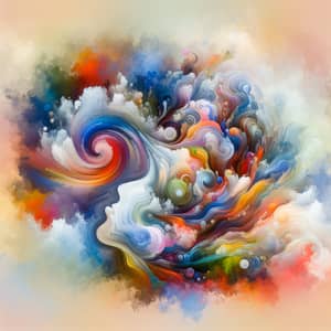 Swirling Watercolor Illustration of Collective Consciousness