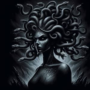 Medusa: Mythical Being with Serpent Hair | Dark and Ominous Setting