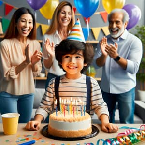 Young Boy Birthday Celebration with Family | Joyful Moment