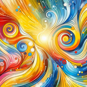 Abstract Art of Happiness: Joyful Colors and Uplifting Shapes