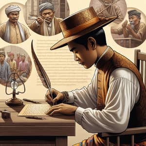 Jose Rizal Writing Amidst Spanish Abuses and Social Injustice
