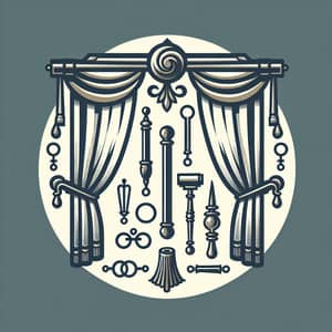 Elegant Curtain Accessories Logo | Home Decor Theme