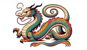 Whimsical Eastern Dragon in Dynamic Pose | Ghibli Style